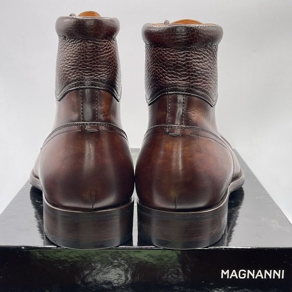 MAGNANNI PEYTON II 'MADE IN SPAIN' CALFSKIN LEATHER CAP TOE BOOT (SIZE 10.5) - Picture 7 of 11
